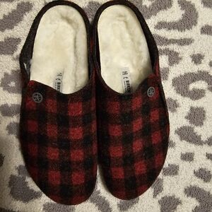 Birkenstock zermatt red plaid size 42 N womens 11 mens 9
